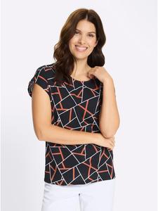 Sieh an! Футболка с короткими рукавами, черного цвета с принтом папайи