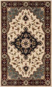 Ковер SAFAVIEH, 61 x 92 см, Heritage Collection, Ivory & Red, ручной работы, традиционный восточный из шерсти, идеален для помещений с высокой проходимостью: прихожая, гостиная, спальня (HG760A)