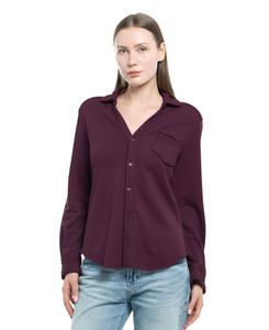 Женская толстовка на пуговицах спереди WILT Clothing, Dark fig