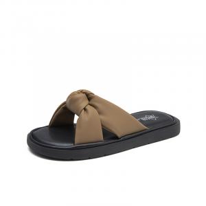 DUSTO Резиновые абразивостойкие быстросохнущие амортизирующие слайдеры женские - черно-коричневые, цвет Black Brown