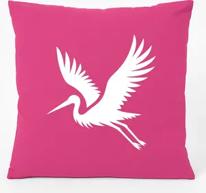 Подушка для дивана Huuraa, силуэт аиста, подарочная, 40x40 см, с хлопковым наполнителем цвета фуксии, сувенир в виде аиста Hellweg Druckerei