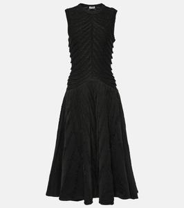 Платье миди со сборками Alaïa, Nero