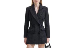 Self Portrait Длинное Платье с Длинными Рукавами Женское Классическое Черное