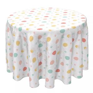 Круглая скатерть, 100 % хлопок, 60 круглых дюймов, «Счастливые пасхальные яйца»