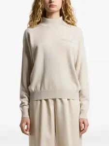 Свитер с высоким воротом и вышитыми деталями Peserico, нейтральный