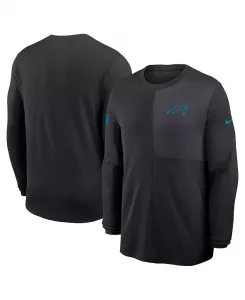 Мужская черная футболка с длинным рукавом Carolina Panthers Sideline Coach UV Performance Nike