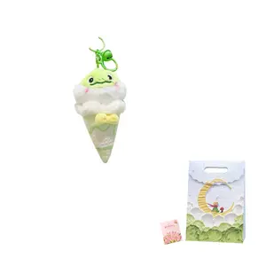 Очаровательный зверек в виде мороженого, кролик панда котенок, плюшевый кулон брелок для ключей в форме мороженого, высота 13см Jinnew