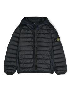 Stone Island Junior пуховик с логотипом Compass, синий