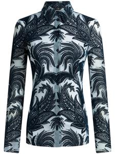 ETRO жаккардовая рубашка с узором пейсли, синий
