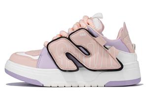 Износостойкие противоскользящие низкие скейтерские туфли женские розово-фиолетовые SEMIR