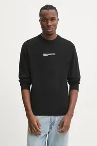 Хлопковый свитер Karl Lagerfeld Jeans, черный