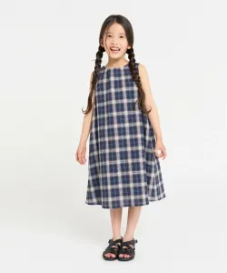 Платье в клетку с присборенной юбкой, универсальное Comme Ca Ism, цвет Navy