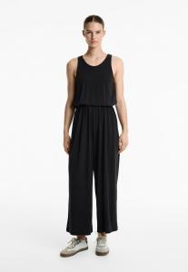 Комбинезон OYSHO FLOATY CROSSOVER BACK MIDI WITH SOFT TOUCH, Black