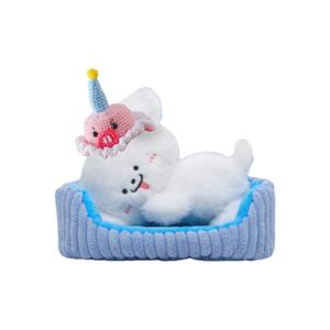 Плюшевая кукла лежачий котенок, щенок, капибара, лисенок высота 22 см Handsome