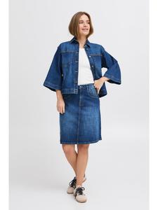 Джинсовая куртка свободного кроя PZKATJA из темно-синего денима Pulz