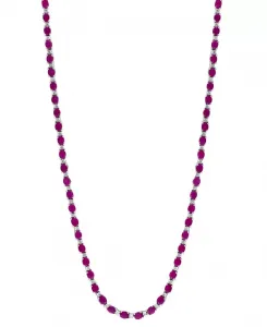 Ожерелье-Воротник длиной 18 дюймов с рубинами (16-3/8 карата) и бриллиантами (1/5 карата) Эффи из стерлингового серебра Effy Collection, ruby