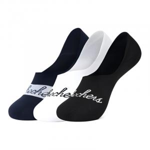 Разноцветные носки невидимки унисекс 3 пары Skechers, 3 пары (Лунный синий/Белый/Чёрный/032Z)