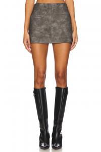 Юбка из искусственной кожи minta Superdown, серый