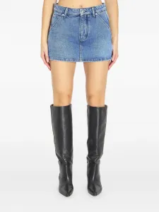 Мармуровая джинсовая юбка-шорты карго Alexander Wang, синий