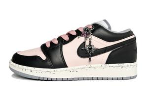 Баскетбольные кроссовки Air 1 для детей начальной школы Jordan, черный/розовый