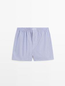 Полосатые боксеры из 100% хлопка Massimo Dutti, navy blue