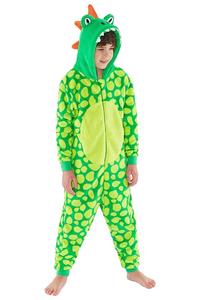 Флисовый комбинезон с пятнистым динозавром Animal Crazy, зеленый