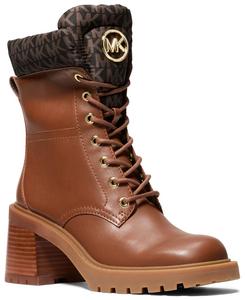 Женские ботильоны Cade с круглым носком на каблуке Michael Kors, Brown/ Luggage