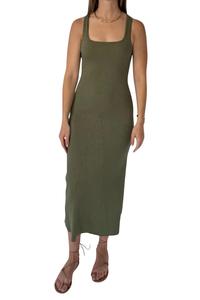 Трикотажное платье без рукавов в цвете Moss Green MOD REF