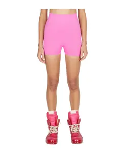 Эластичные трикотажные велосипедные шорты облегающего кроя. Rick Owens, розовый