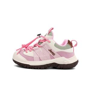 Детские беговые кроссовки с противоскользящей подошвой, амортизацией и устойчивостью к истиранию Jeep, айвори белый/cherry blossom розовый