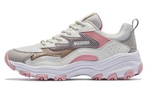 Кроссовки женские толстые низкие серый/розовый Qiaodan