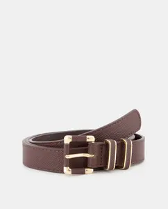 Тонкий ремень с металлическими шлевками Tintoretto, коричневый
