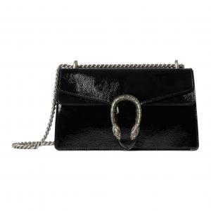 GUCCI Дионисус Кожаный Кроссбоди Через Плечо Женская Черная