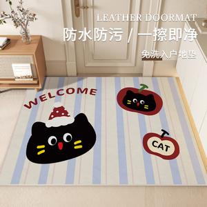 Budis Ковер 140х160 см из Пвх для прихожей, улицы, с рисунком Apple Cat, нескользящий, износостойкий