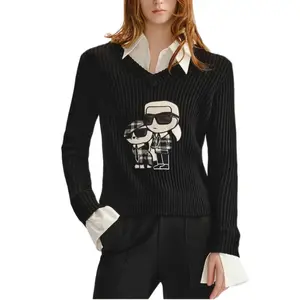 Толстовка Karl Lagerfeld Ikon Choupette KARL LAGERFELD/Karl Lagerfeld Jeans, черный/белый