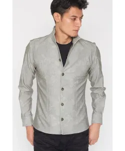 Tornado mart ht рубашка с цветочным принтом из денима, цвет Light Gray