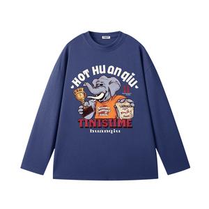 Футболка Unisex Crew Neck Moderate Straight Fit HUANQIU, темно-синий