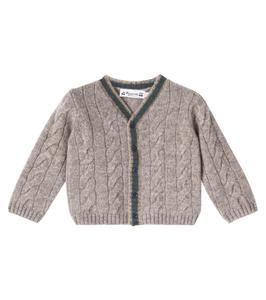 Кардиган Baby Giorginoli из шерсти и яка Bonpoint, Rayures Taupe