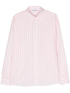 Полосатая рубашка с вышитым логотипом Acne Studios, розовый