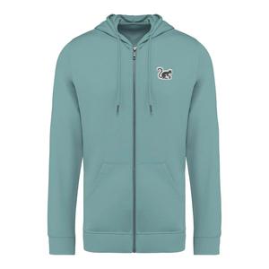 SURF MONKEY Толстовка с капюшоном на молнии для взрослых – экологичная (шалфейно-зелёная)