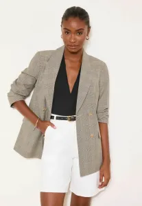 Короткое двубортное пальто стандартного кроя Lipsy, Brown Check