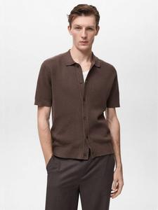 Футболка Canario с коротким рукавом из хлопкового трикотажа Mango, Dark Brown
