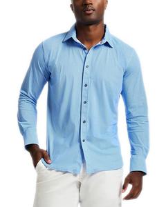 Текстурированная рубашка Leros с длинным рукавом и пуговицами спереди Robert Graham, синий