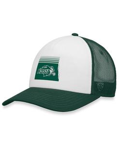 Мужская бело-зеленая кепка NDSU Bison Tone Down Trucker Snapback Top of the World