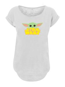 Футболка Мандалорец с изображением малыша Йоды из сериала Звездные войны белого цвета F4NT4STIC