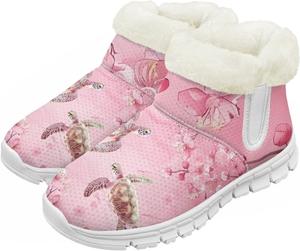 Pzuqiu Зимние сапоги для мальчиков и девочек с водонепроницаемой утепленной меховой подкладкой для малышей, детей и старших детей, для холодной погоды и походов на улице, белая подошва