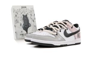 Nike Dunk Abrasion Resistant Low top Skateboard Shoes мужские бежево-серо-черные