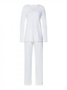 Hanro Пижама из хлопка и шелка белого цвета