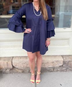 Платье-мини Rania темно-синего цвета MONICA NERA