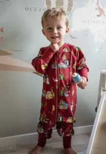 Спальный комбинезон pettson and findus на рождественскую двухстороннюю молнию Geggamoja, Dark Red